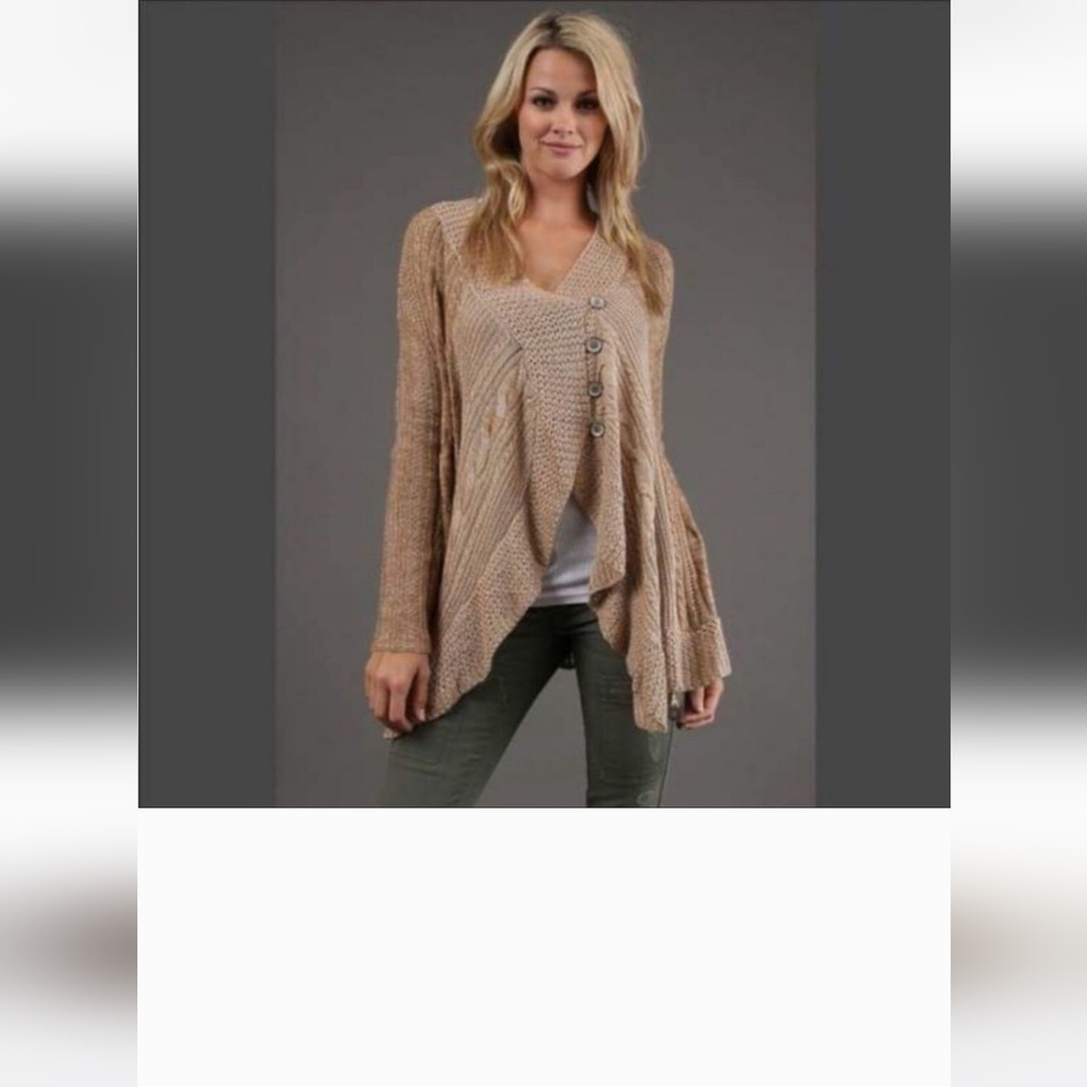 Free People|Hemingway Oversized Crochet Cable Cardigan Cape Swe…